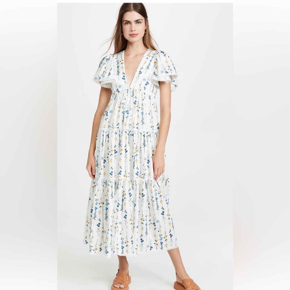 Borgo de Nor Agnes Cotton Maxi Dress size 8, NWT